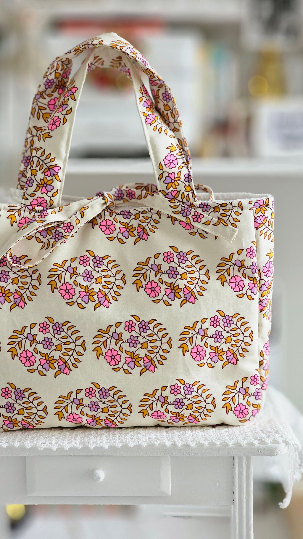 Petit sac Cabas tissu fleuri