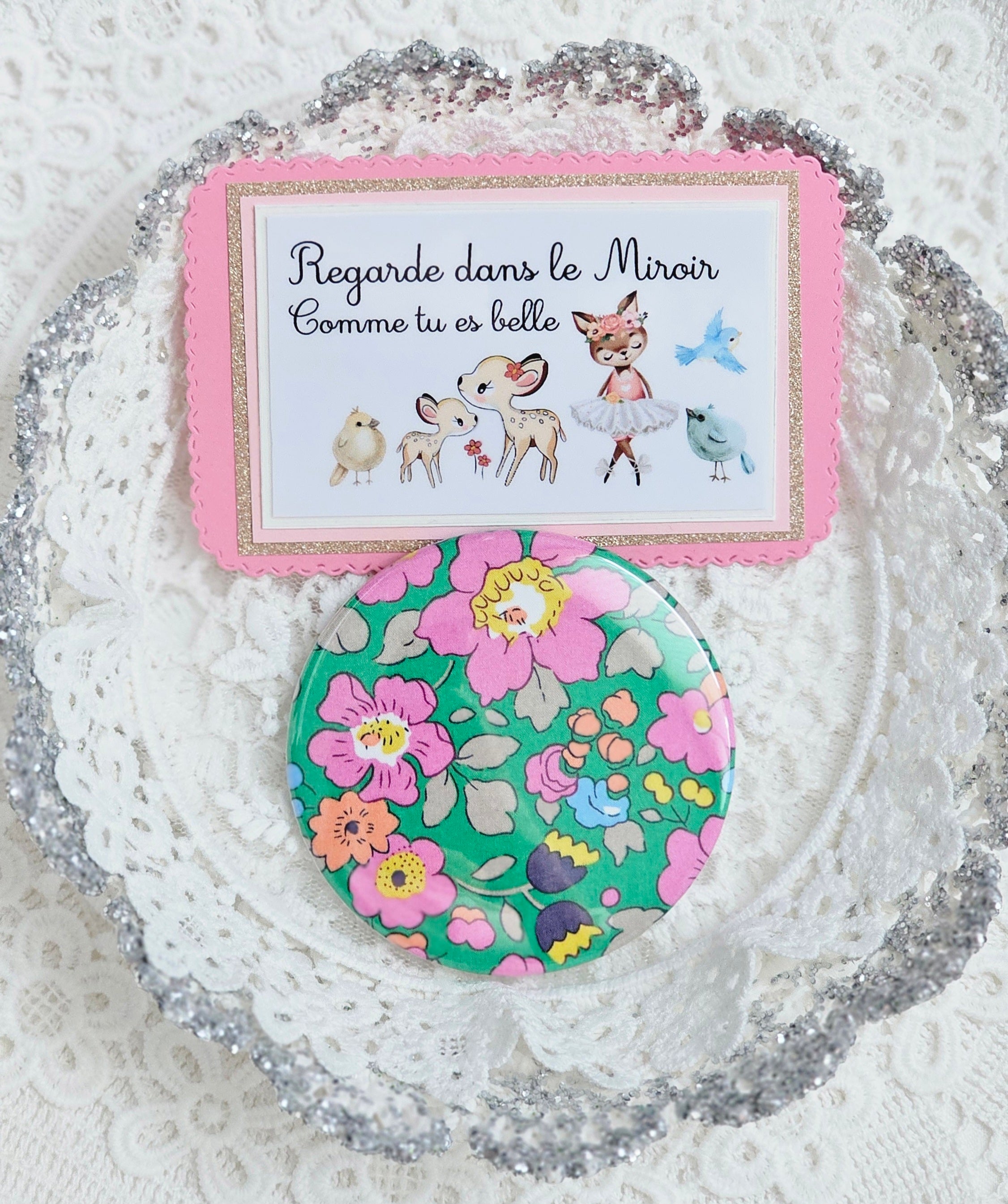 Miroir de poche Liberty et carte