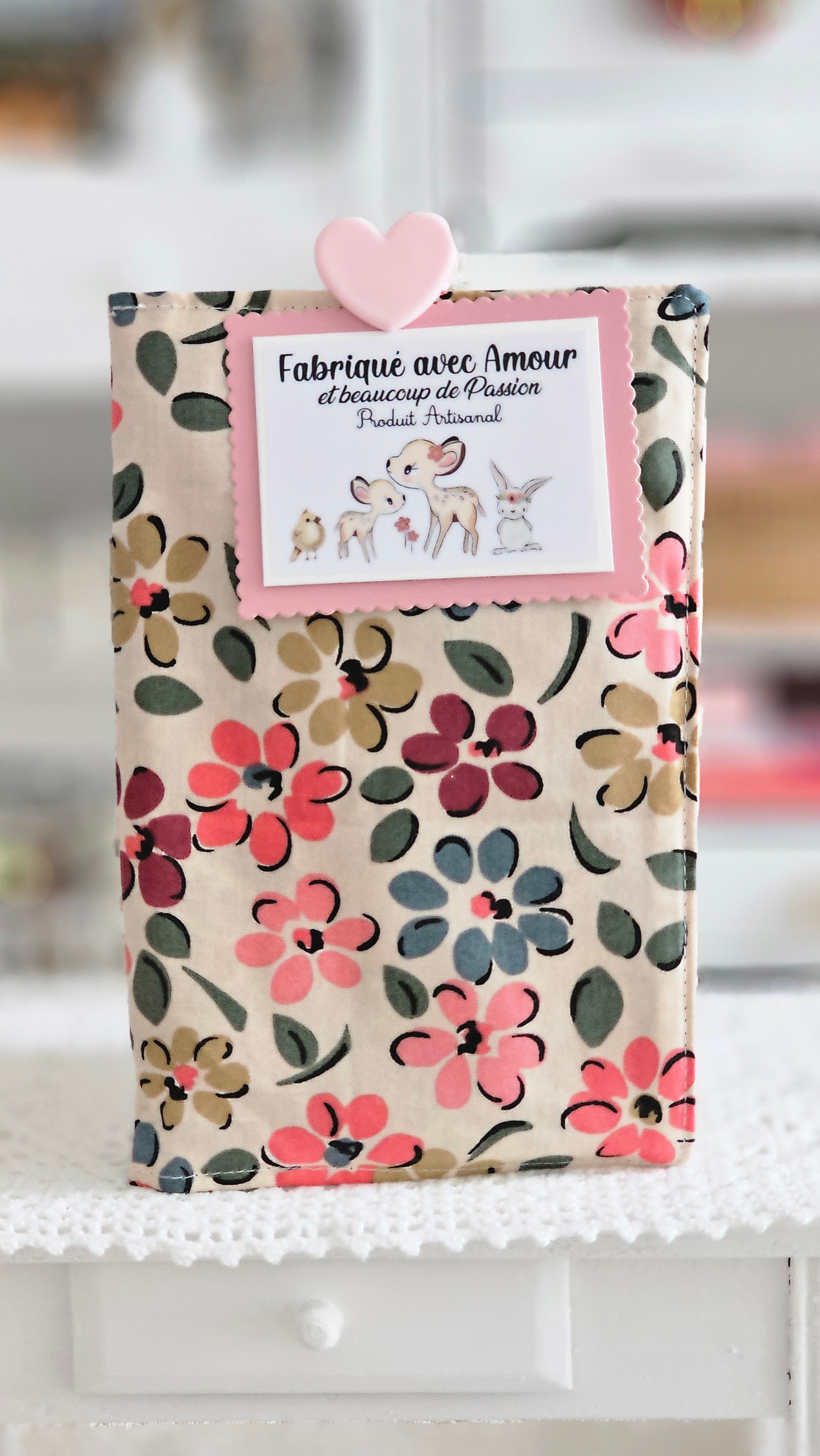 Housse tissu pour livre de poche