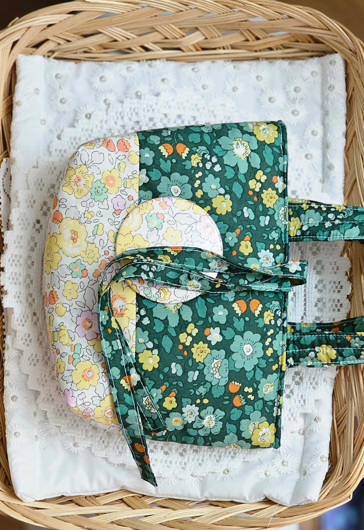 Mini cabas liberty et tissu enduit