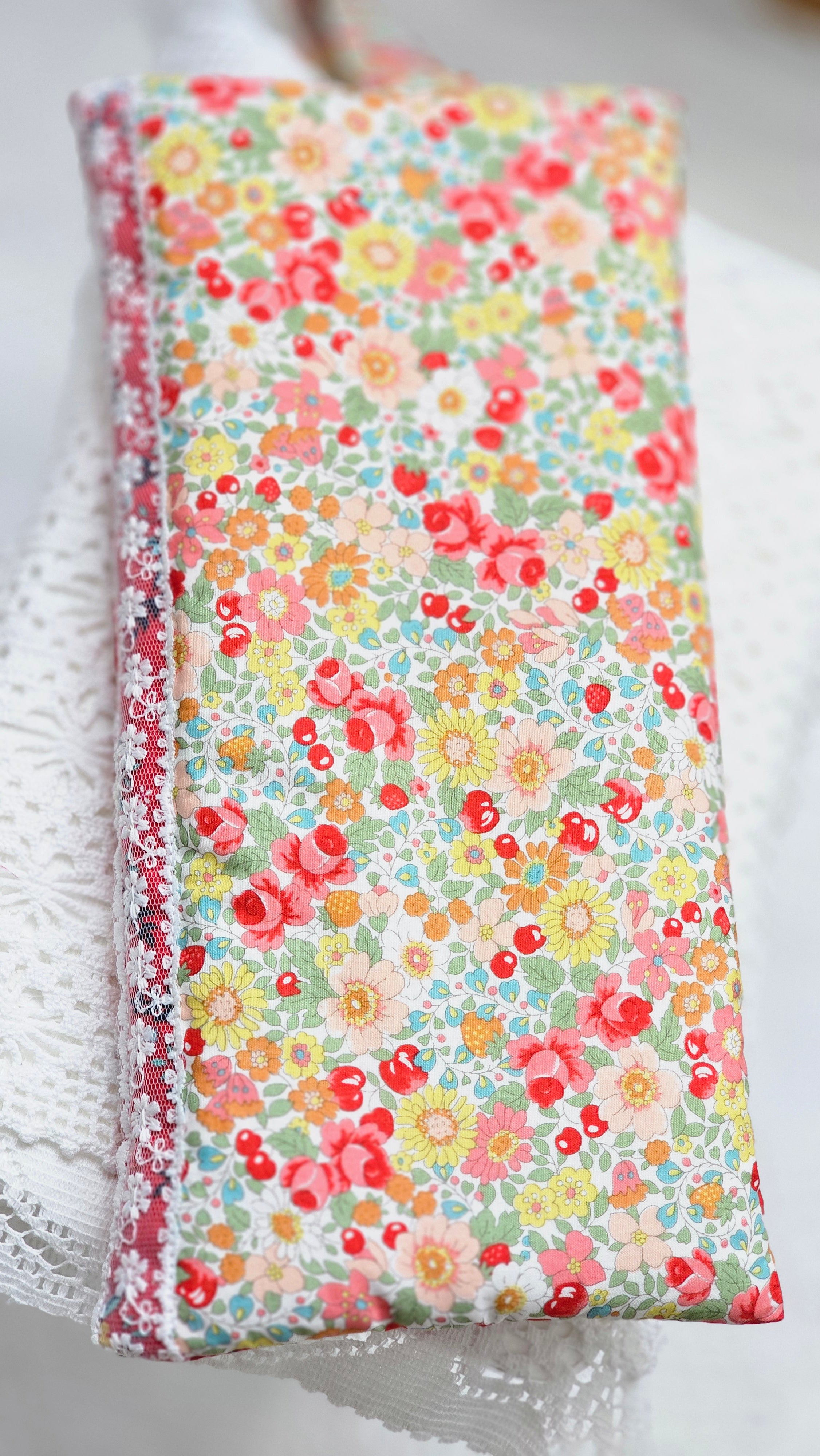 Longue trousse tissu fleuri