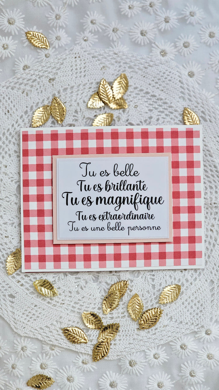 Carte papier vichy rouge