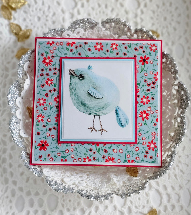 Carte papier Oiseau bleu