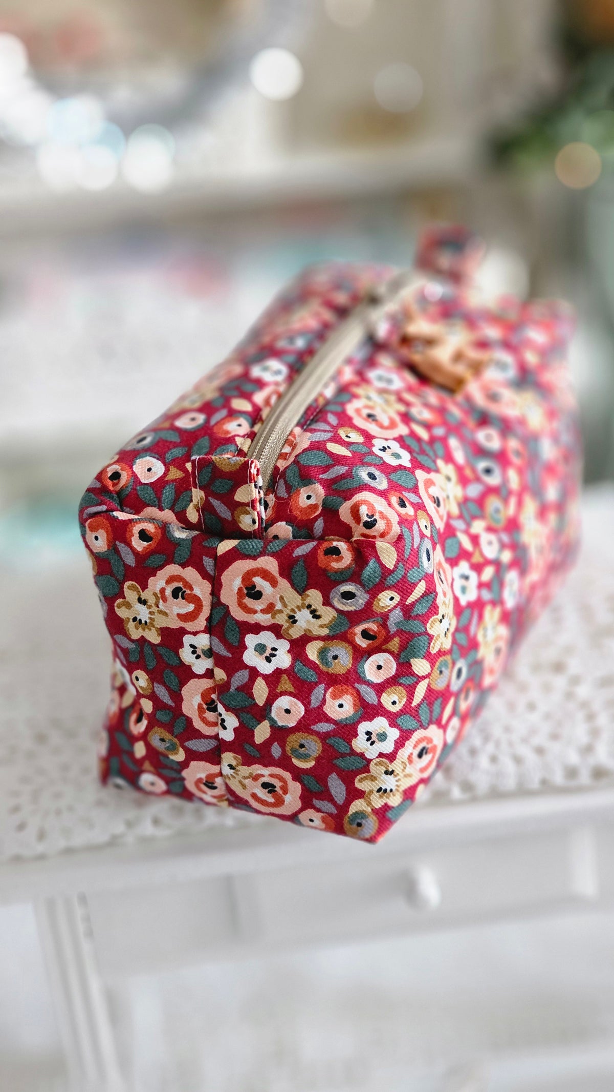 Trousse tissu fleuri