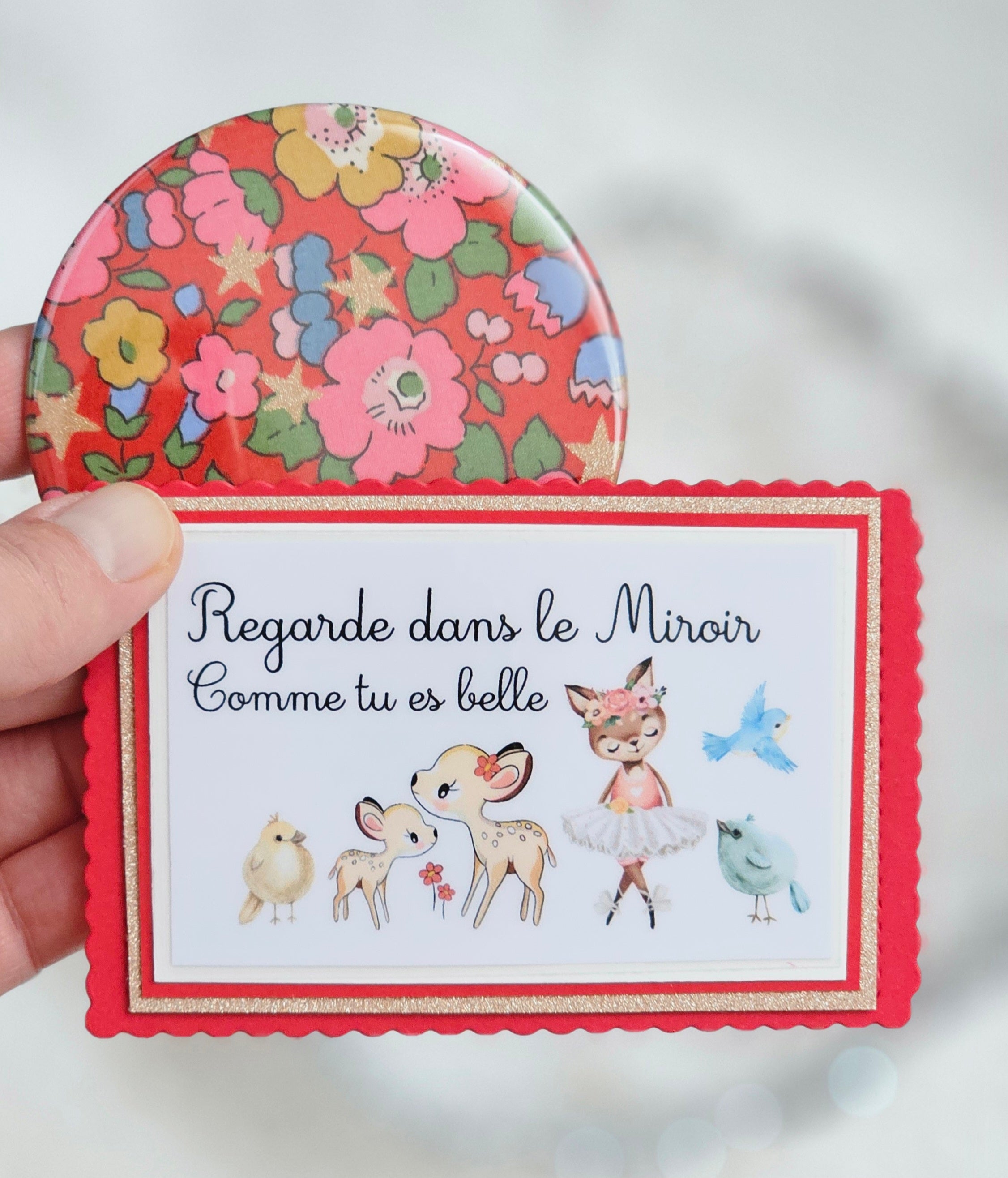 Miroir de poche Liberty et carte