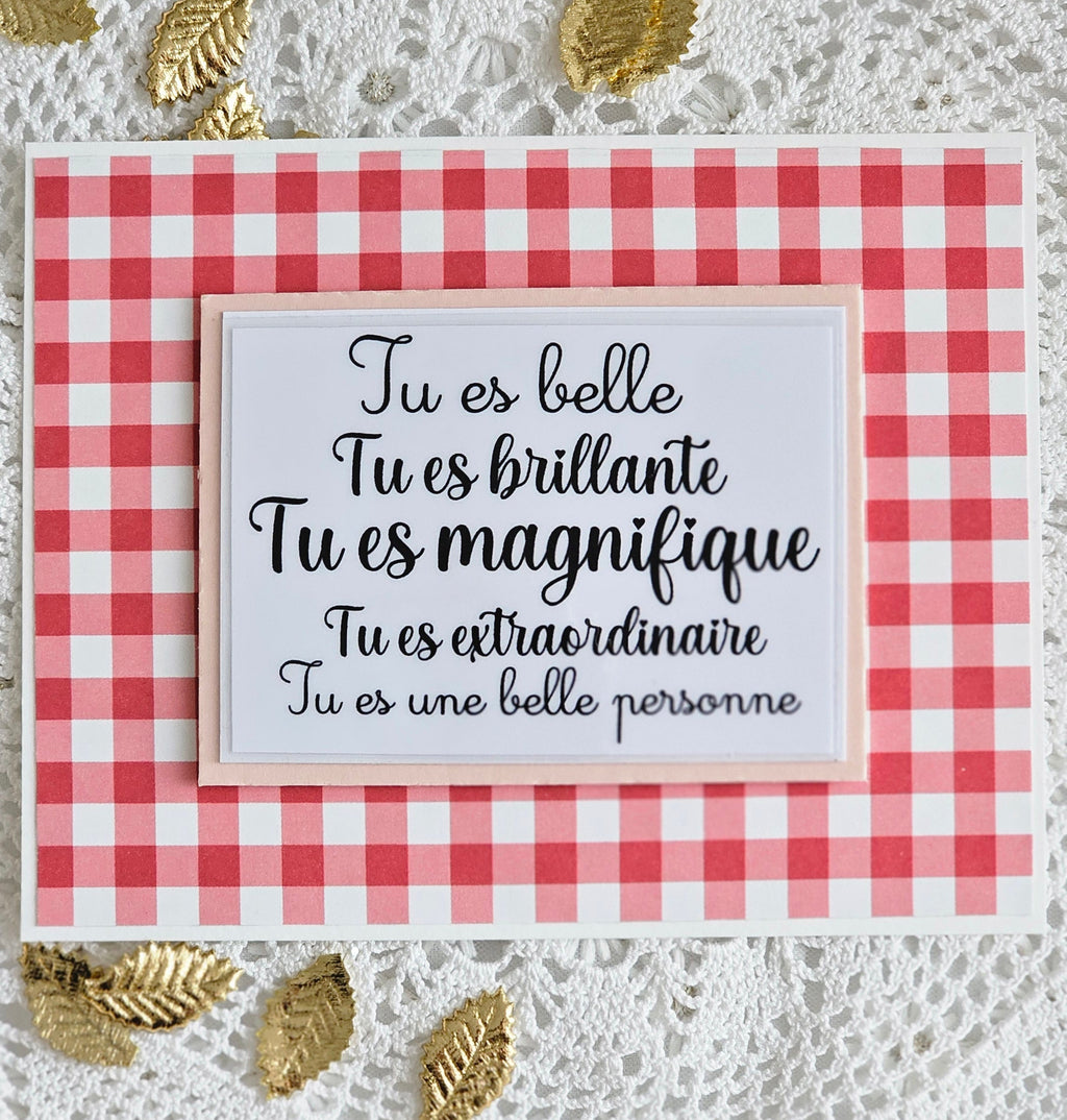 Carte papier vichy rouge