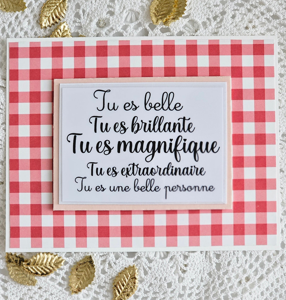 Carte papier vichy rouge
