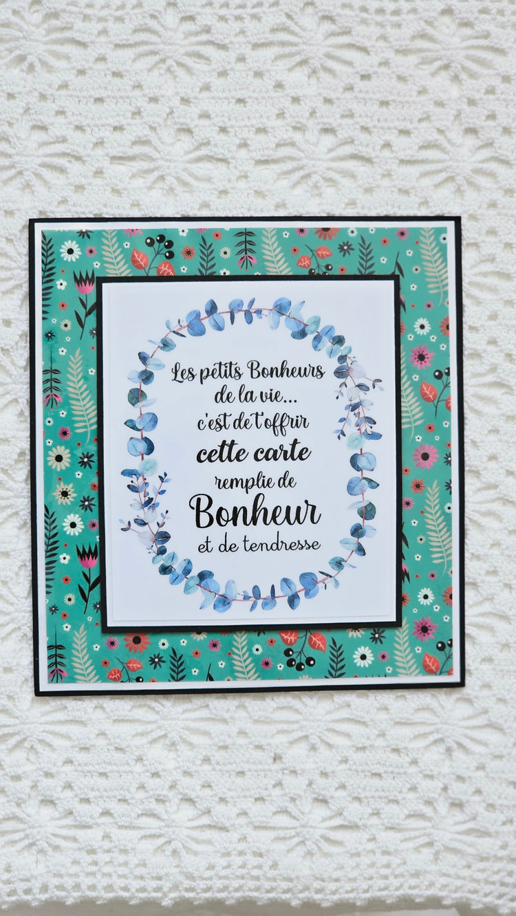 Carte à paillettes petits Bonheurs