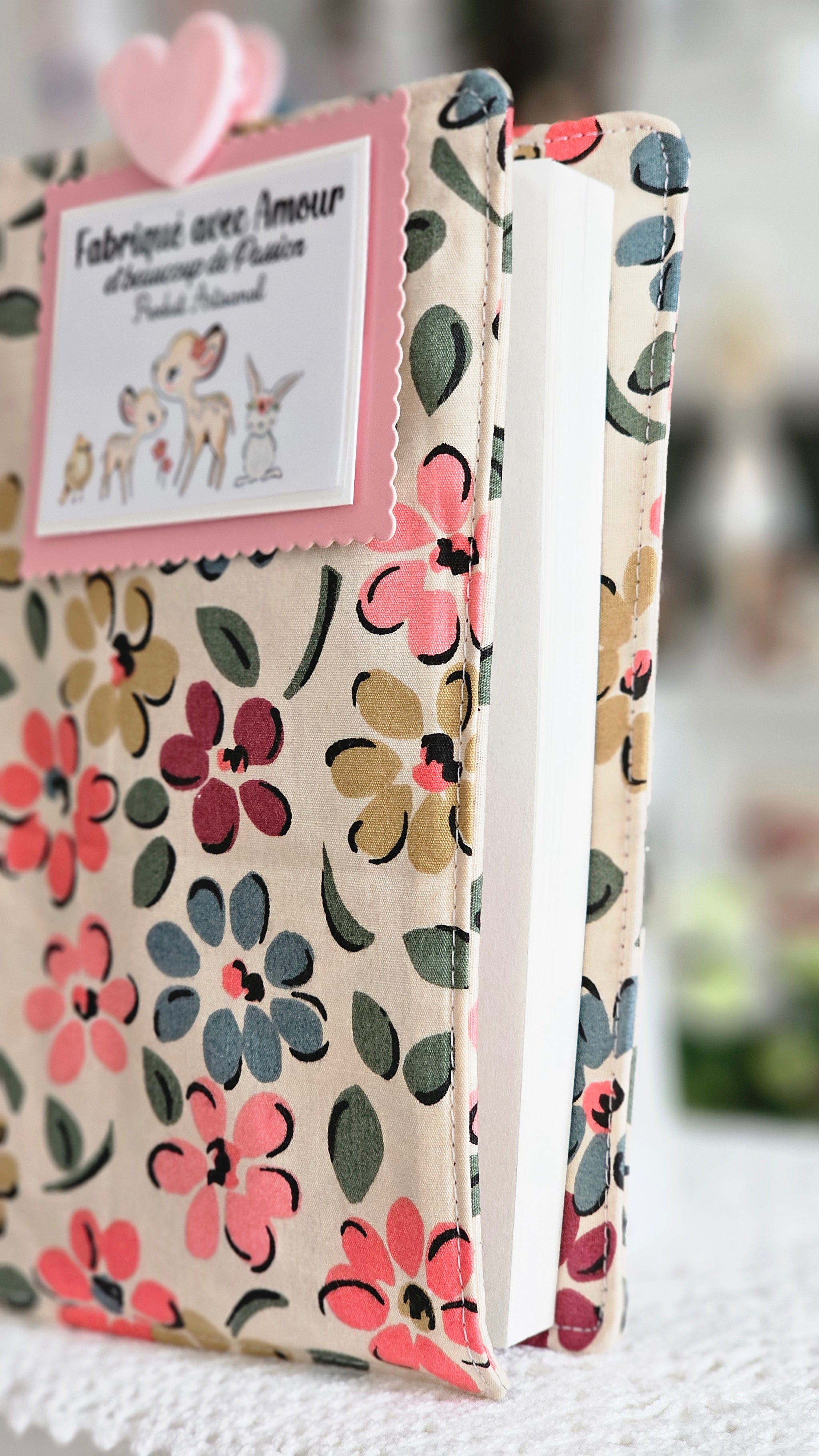 Housse tissu pour livre de poche