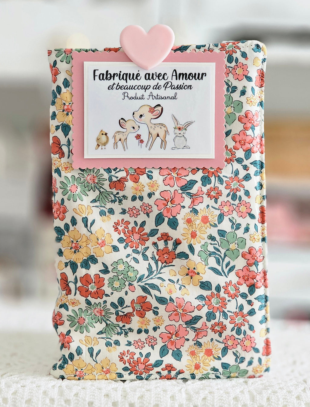 Housse tissu liberty pour livre de poche