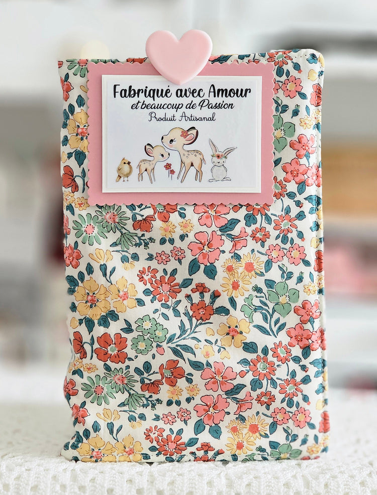 Housse tissu liberty pour livre de poche