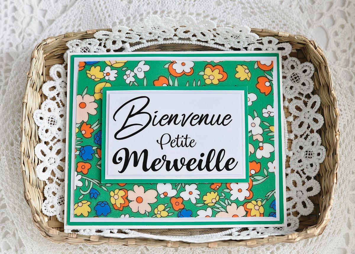 Carte papier et tissu naissance