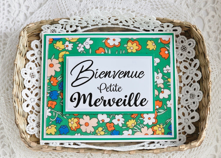 Carte papier et tissu naissance