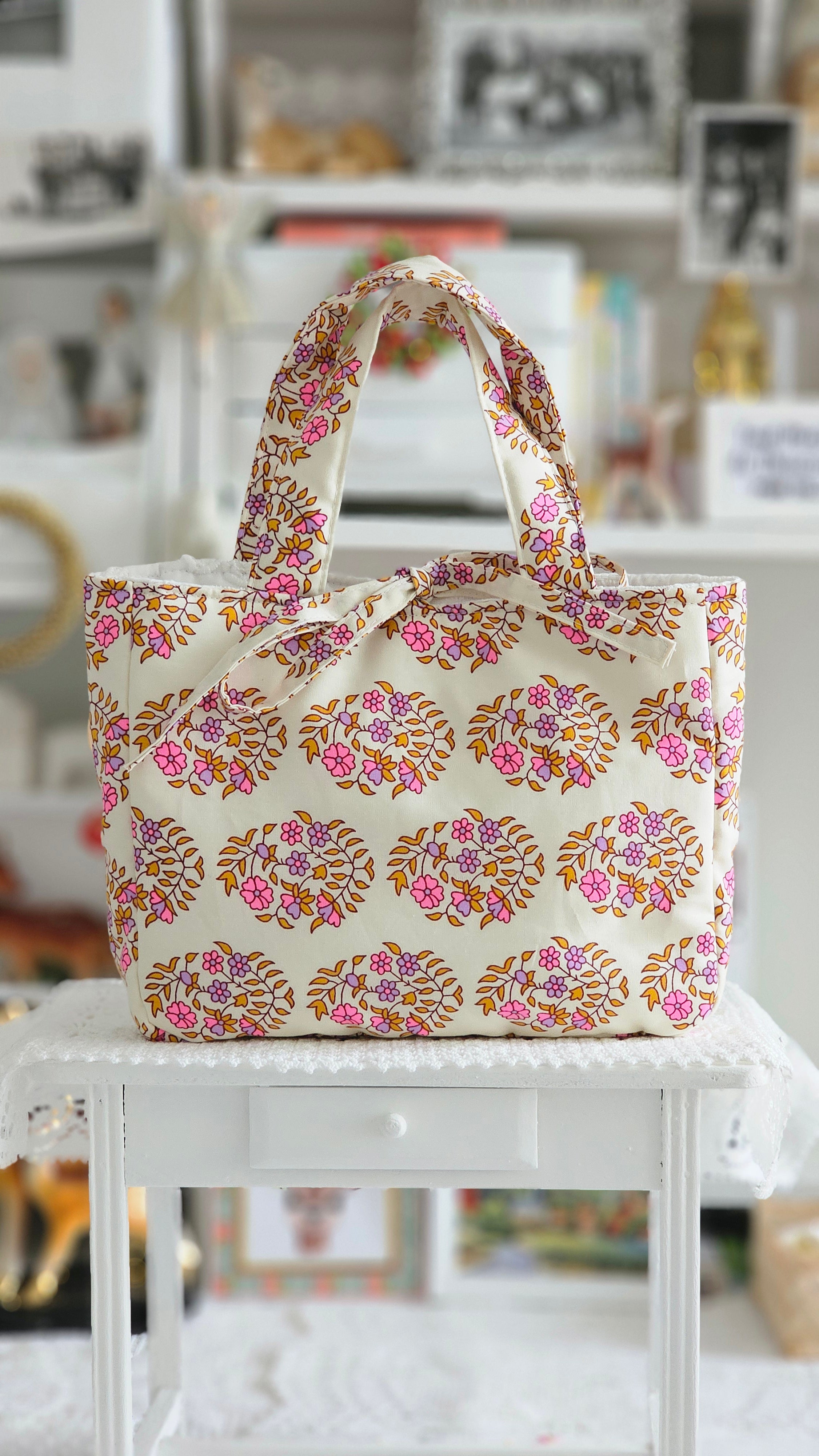 Petit sac Cabas tissu fleuri