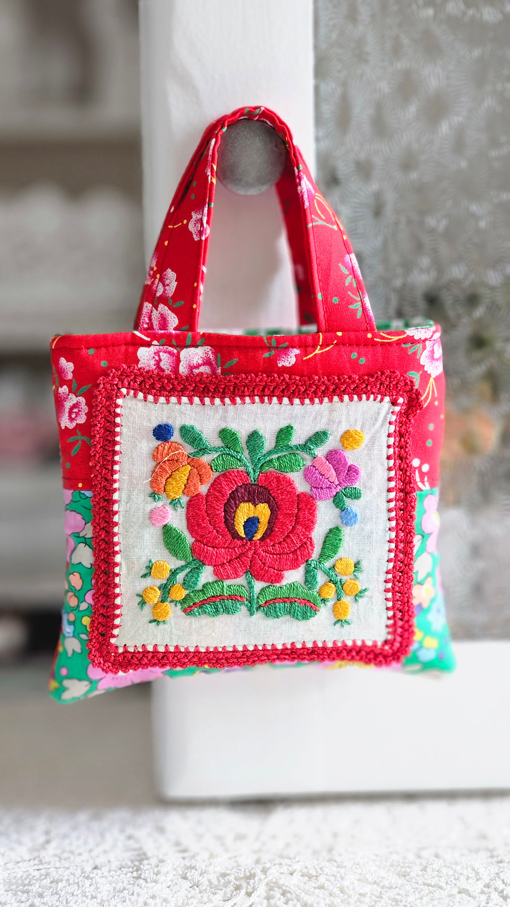 Petite Pochette à savon brodée