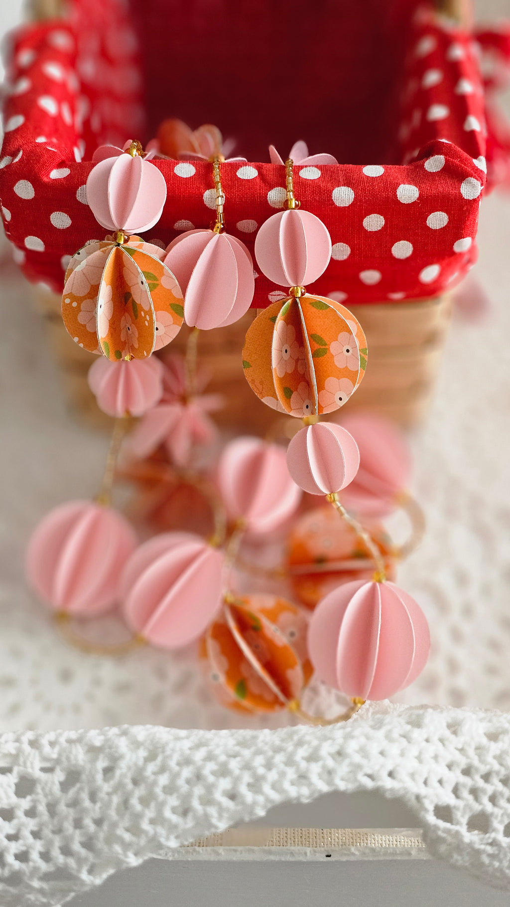 Guirlande papier rose et orange