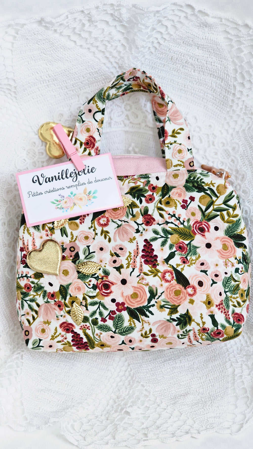 Mini trousse tissu fleuri