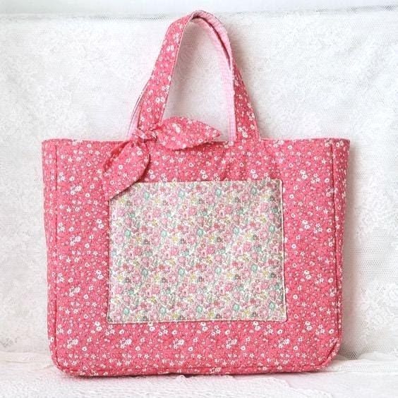 Sac cabas rose fleuri