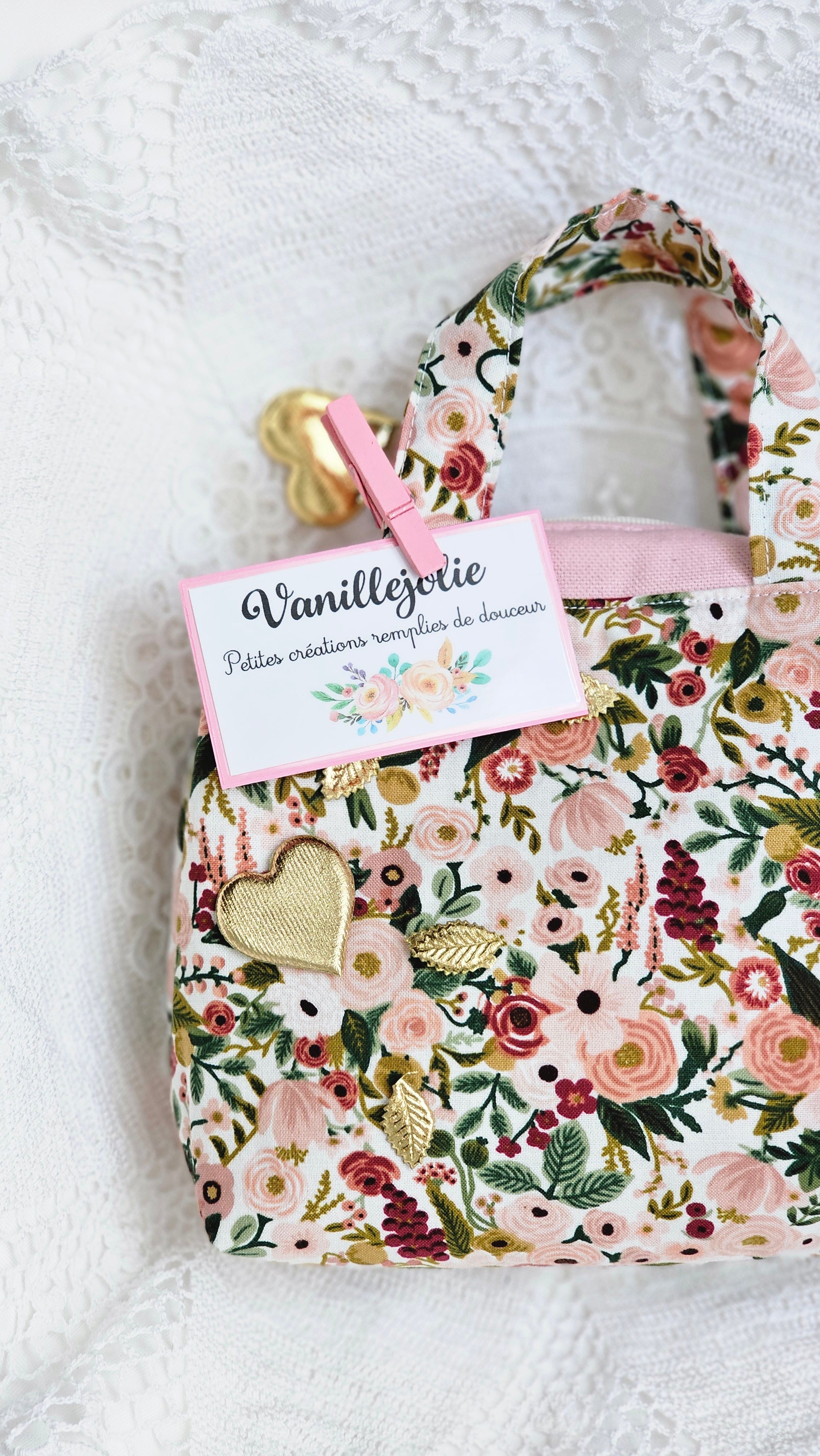 Mini trousse tissu fleuri