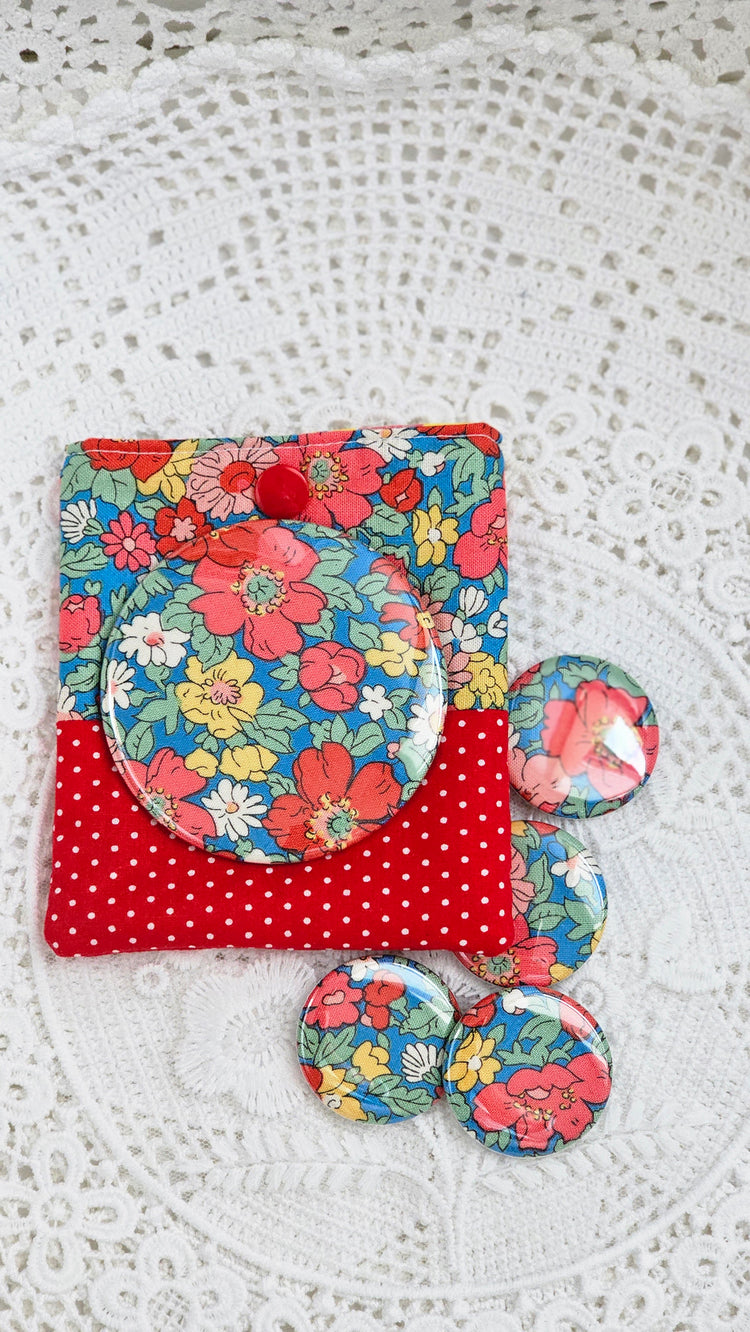 Magnets liberty et pochette tissu