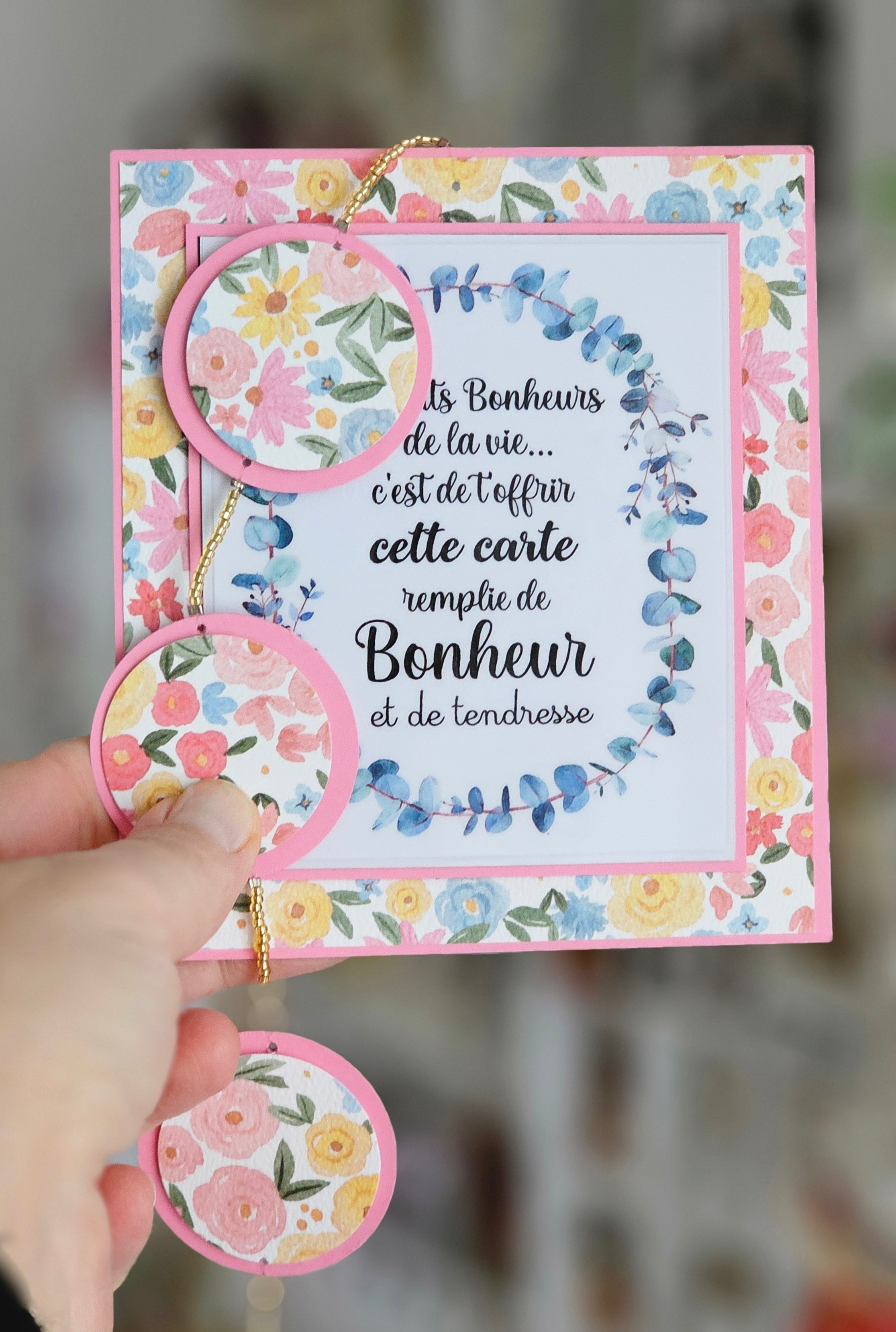 Carte bonheur à suspendre